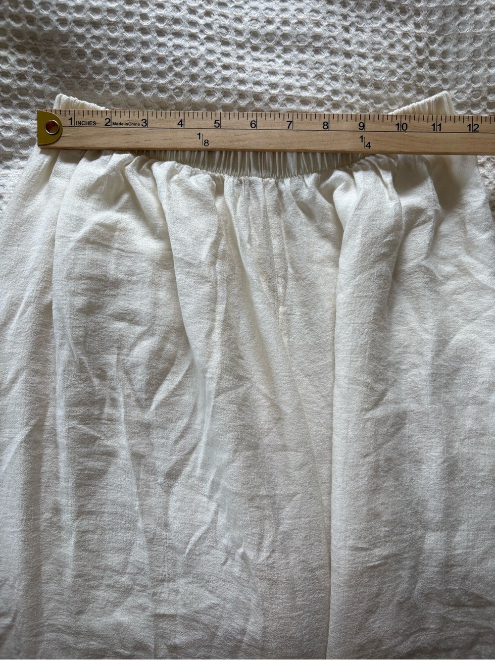 Cream Lace-Trim Gauze Lounge Pants Resort Wear Size Medium Wide Leg - Picture 7 of 7